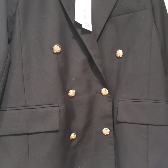 Zara GOLD BUTTON STRAIGHT BLAZER bloggers favorite black - Picture 9 of 10